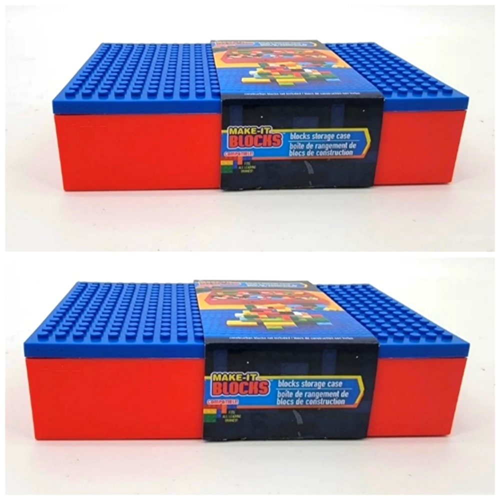 2 Building Block Storage Cases - MAKE IT BLOCKS - For small piece legos - NWT